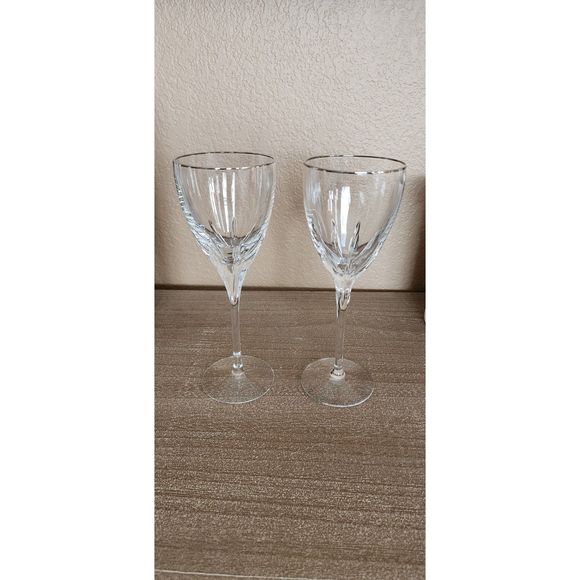 Lenox Crystal Firelight Platinum Water Goblets Set of 2 - Picture 5 of 13